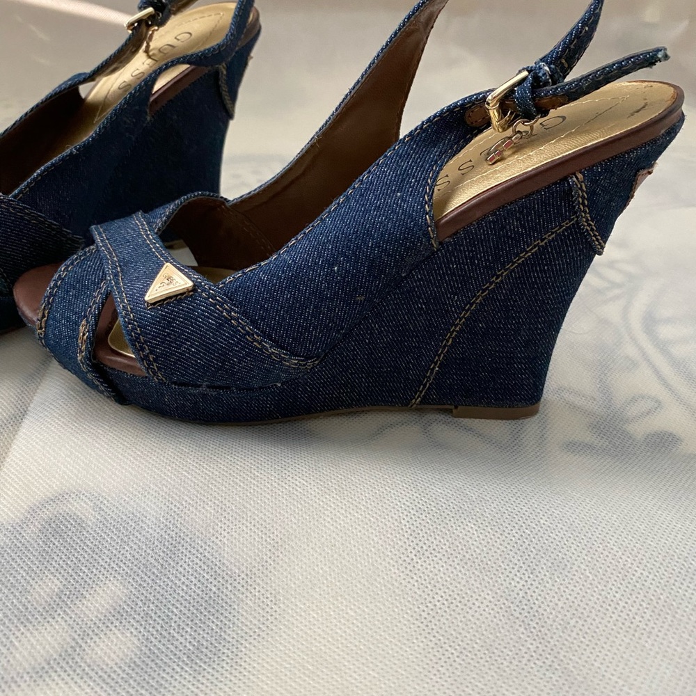 Guess Wedge Jeans Shoes, size 7 - Picture 2 of 7
